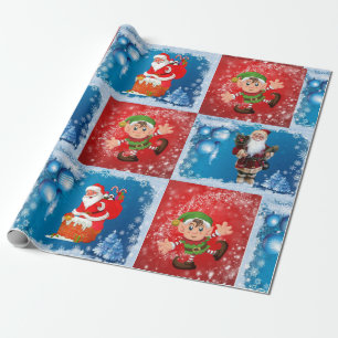 De Regalo Navidades envolviendo papel Santa Elf