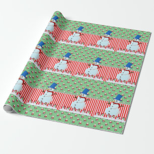 De Regalo Navidades envolviendo papel Snowman