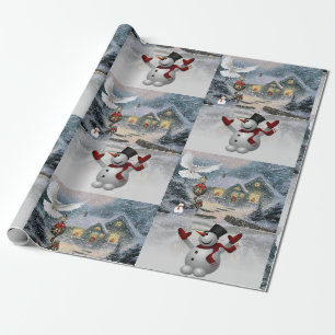 De Regalo Navidades envolviendo papel Snowman