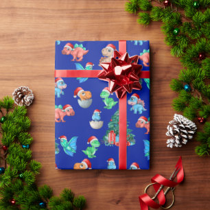 De Regalo Navidades envueltos Papel Dinosaurios niños adorab