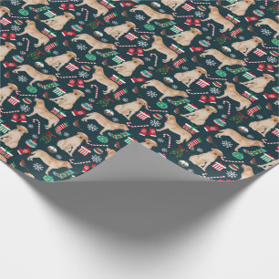 De Regalo Navidades Labrador Amarillos envolviendo papel