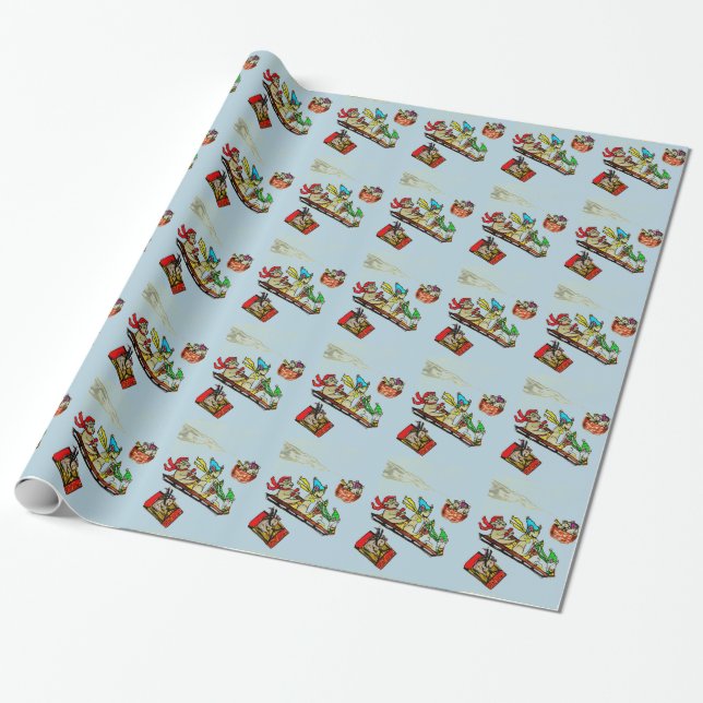 De Regalo NAVIDADES MICE SLEDDING papel (Desenrollado)