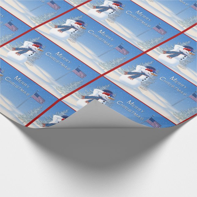 De Regalo Navidades patrióticos envolviendo papel -Saludo a  (Esquina)