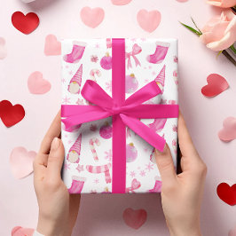 De Regalo Navidades rosados doblan y envuelven papel con cop