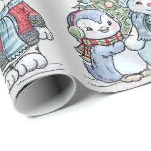 De Regalo Navidades Snowman y amigos envuelven papel