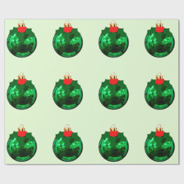 De Regalo Ornamento verde sobre papel verde claro