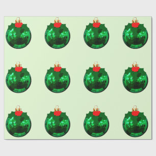 De Regalo Ornamento verde sobre papel verde claro