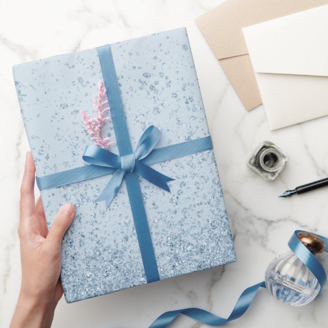 De Regalo Papel Brillante Azul Pálido Falso (Regalar)