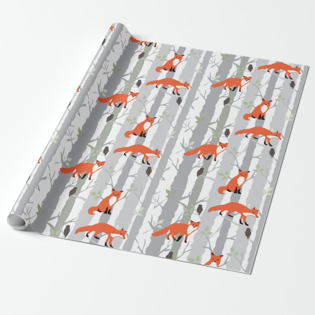 De Regalo Papel del Fox Wrappin (Desenrollado)