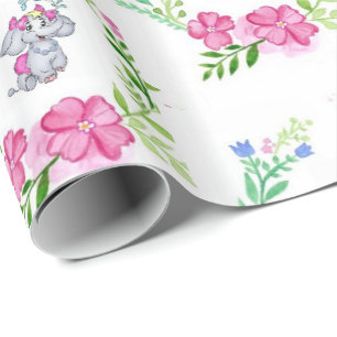De Regalo Papel envuelto brillante Elefante Floral