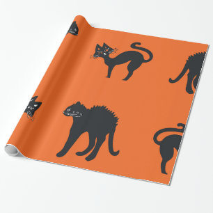 De Regalo Papel envuelto brillante Gatos negros Halloween