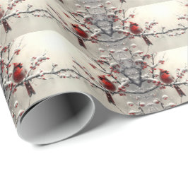 De Regalo Papel envuelto del cardenal rojo navidades