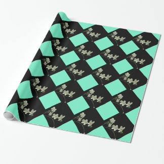 De Regalo Papel envuelto Flor orquídea aqua harlequín negro