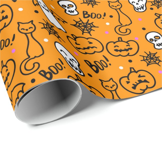 De Regalo Papel envuelto para Halloween. (Esquina del rollo)