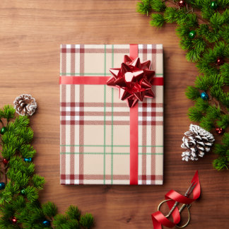 De Regalo Papel envuelto para Navidades beiges, rojos y verd