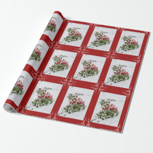 De Regalo Papel envuelto para navidades - Nieve y tulipanes 