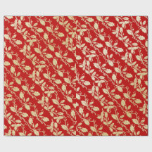Papel envuelto para Navidades Red and Gold Holly
