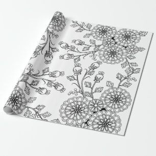 De Regalo Papel floral blanco hermoso del colorante del