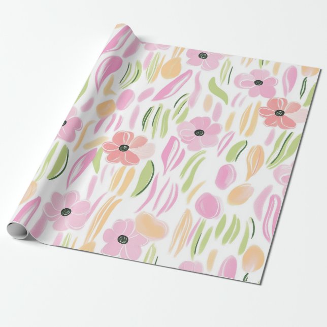 De Regalo Papel Floral Retro Pastel (5) (Desenrollado)
