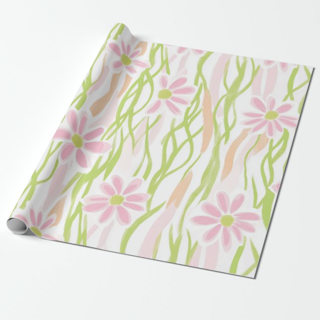 De Regalo Papel Floral Retro Pastel (8) (Desenrollado)