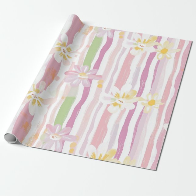 De Regalo Papel Floral Retro Pastel (9) (Desenrollado)