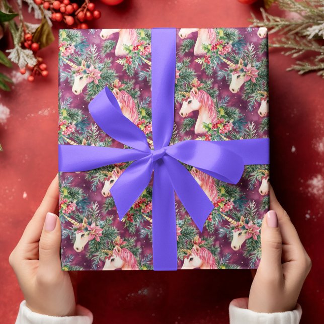 De Regalo Papel Floral Unicornio Navidad (Subido por el creador)