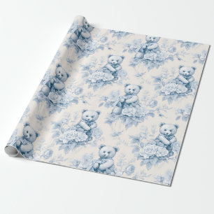 De Regalo Papel higiénico francés con estampado floral y oso