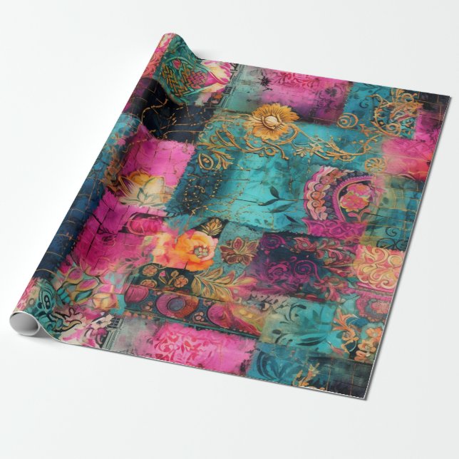 De Regalo Papel hippie para envolver a Boho (Desenrollado)