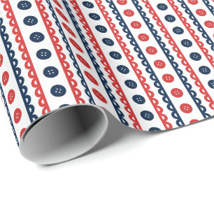 De Regalo Papel pintado a rayas azul marino y rojo para habi