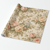 Papel pintado con estampado floral vintage