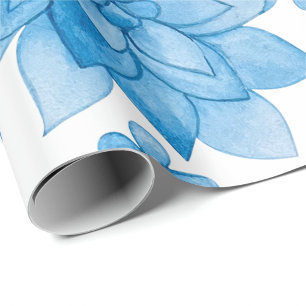 De Regalo papel pintado floral con flores y hojas azules 