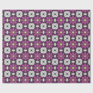 De Regalo Papel Pintado Floral Mosaico Púrpura Audaz y Artís