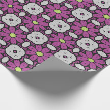 Papel Pintado Floral Mosaico Púrpura Audaz y Artís