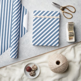 De Regalo Papel retro azul y blanco rayado para envolver