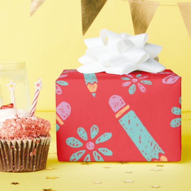 De Regalo Papel rojo transparente, amor y flores (Fiesta de cumpleaños )