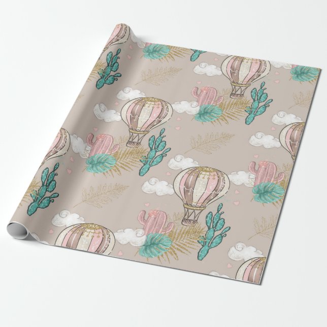 De Regalo Papel tropical del desierto con brillo falso (Desenrollado)