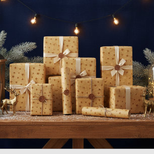 De Regalo Papel vintage con estrellas, marrón