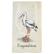 Bolsa Stork Baby Shower GIft (neutra)