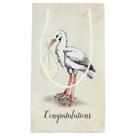 De Regalo Pequeña Bolsa Stork Baby Shower GIft (neutra)