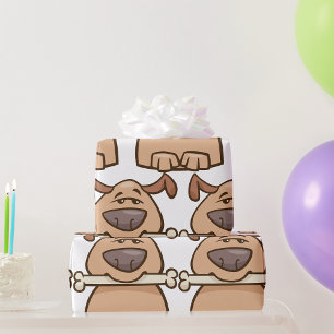 De Regalo Perro Marrón Con Papel Envolvente