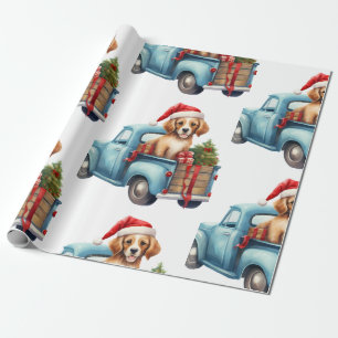 De Regalo Perro navidad con regalos envolviendo papel