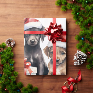 De Regalo Perro navidad con regalos envolviendo papel