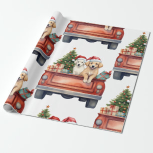 De Regalo Perro navidad con regalos envolviendo papel