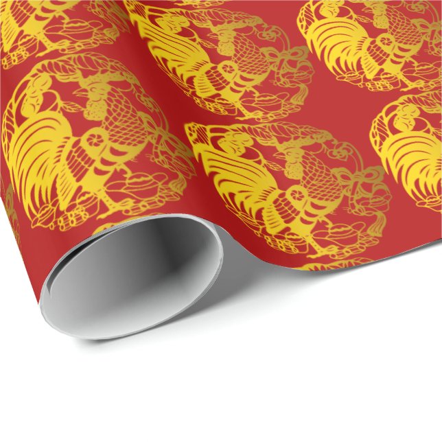 De Regalo Personalizable Zodiac 2017 Rooster año W papel (Esquina del rollo)