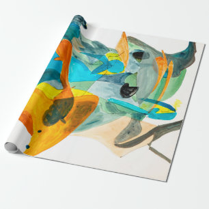 De Regalo pintura abstracta en papel con colores vibrantes,