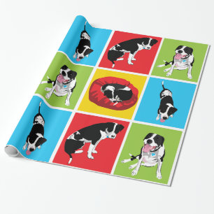 De Regalo Pitbull en casa que envuelve el papel