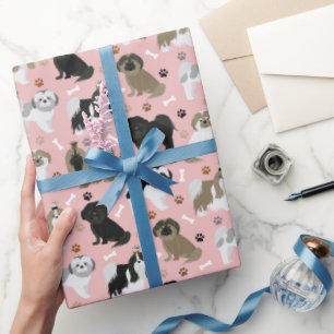 De Regalo Shih Tzu Perro garras y huesos envolver papel