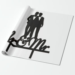 De Regalo Sr. y Sr. envolver papel blanco y negro