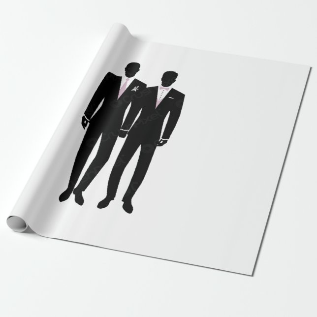 De Regalo Sr. y Sr. envolver papel blanco y negro (Desenrollado)