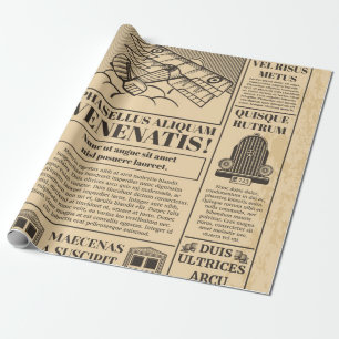 De Regalo Viejo periódico vintage. Retro papel con texto a